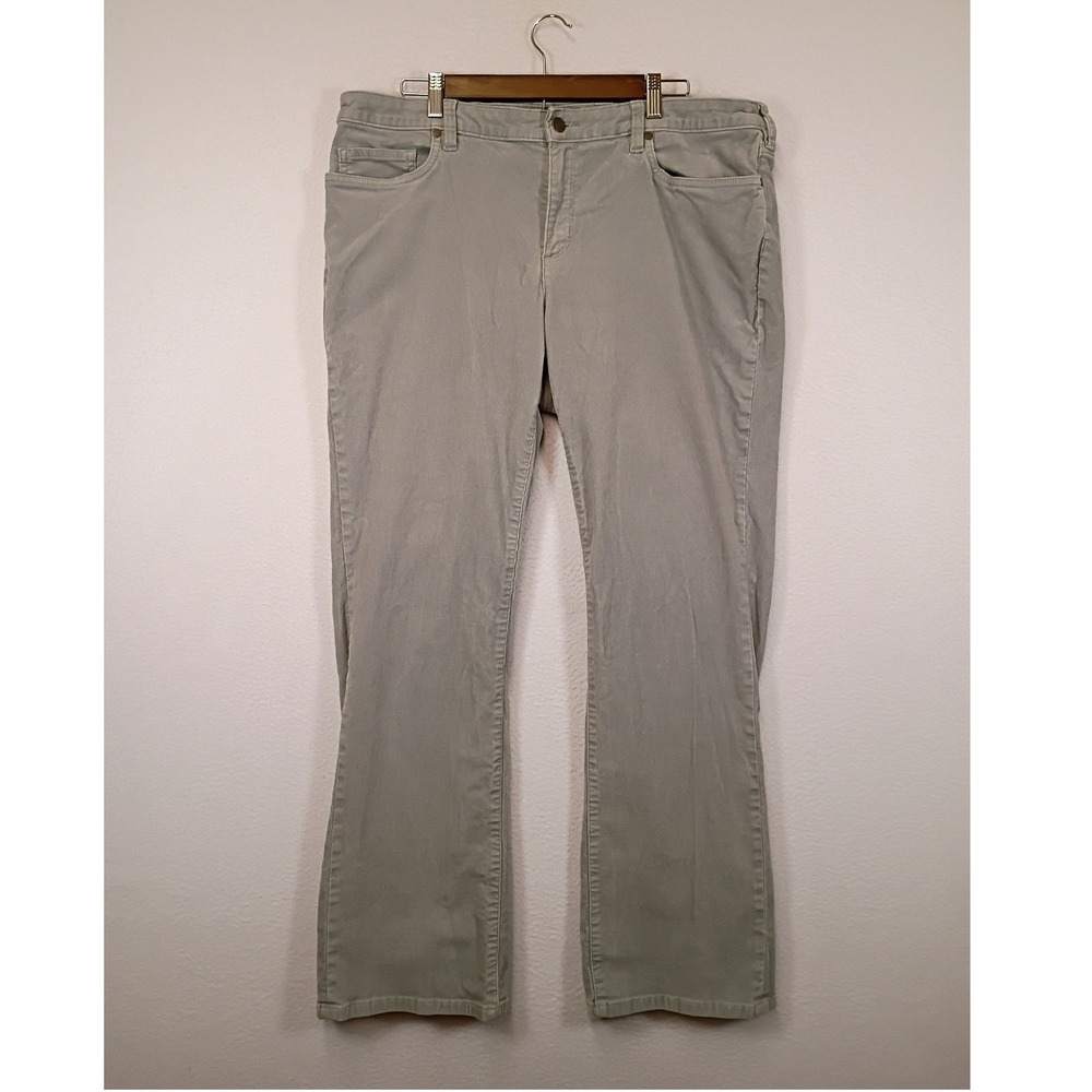 Coastal Academic Lands End Womens 16W Sage Green Corduroy Mid Rise Bootcut Pants